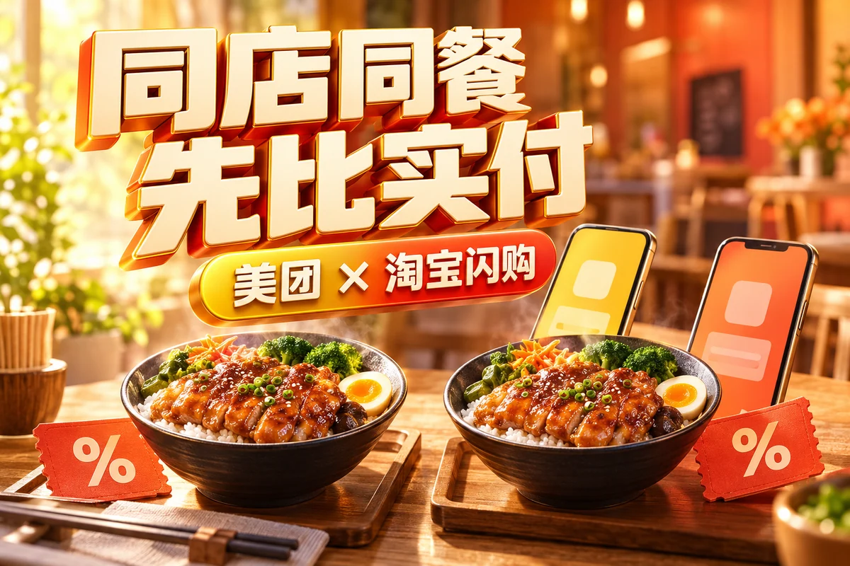 同店同餐，先比实付；美团 × 淘宝闪购，文章主题封面